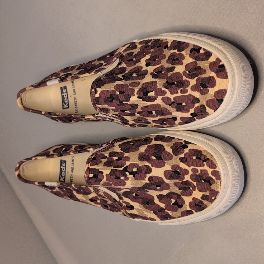 Keds x Elizabeth and James Leopard Print Double Decker Canvas Slip on Sn… Size 9 - Picture 3 of 14